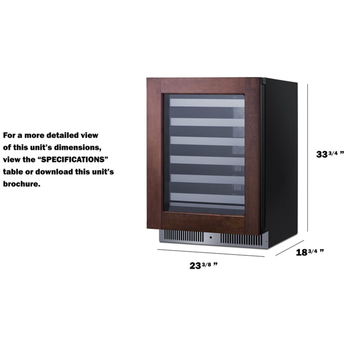 Summit - Shallow 18" deep 24" wide undercounter wine cellar - SDHW2442PNR Summit - Shallow 18" deep 24" wide undercounter wine cellar - SDHW2442PNR