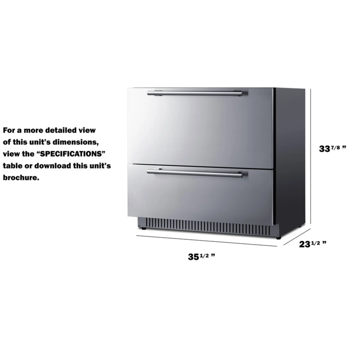 Summit - 36" wide built-in undercounter outdoor 2-drawer all-refrigerator - SPR36DROS Summit - 36" wide built-in undercounter outdoor 2-drawer all-refrigerator - SPR36DROS