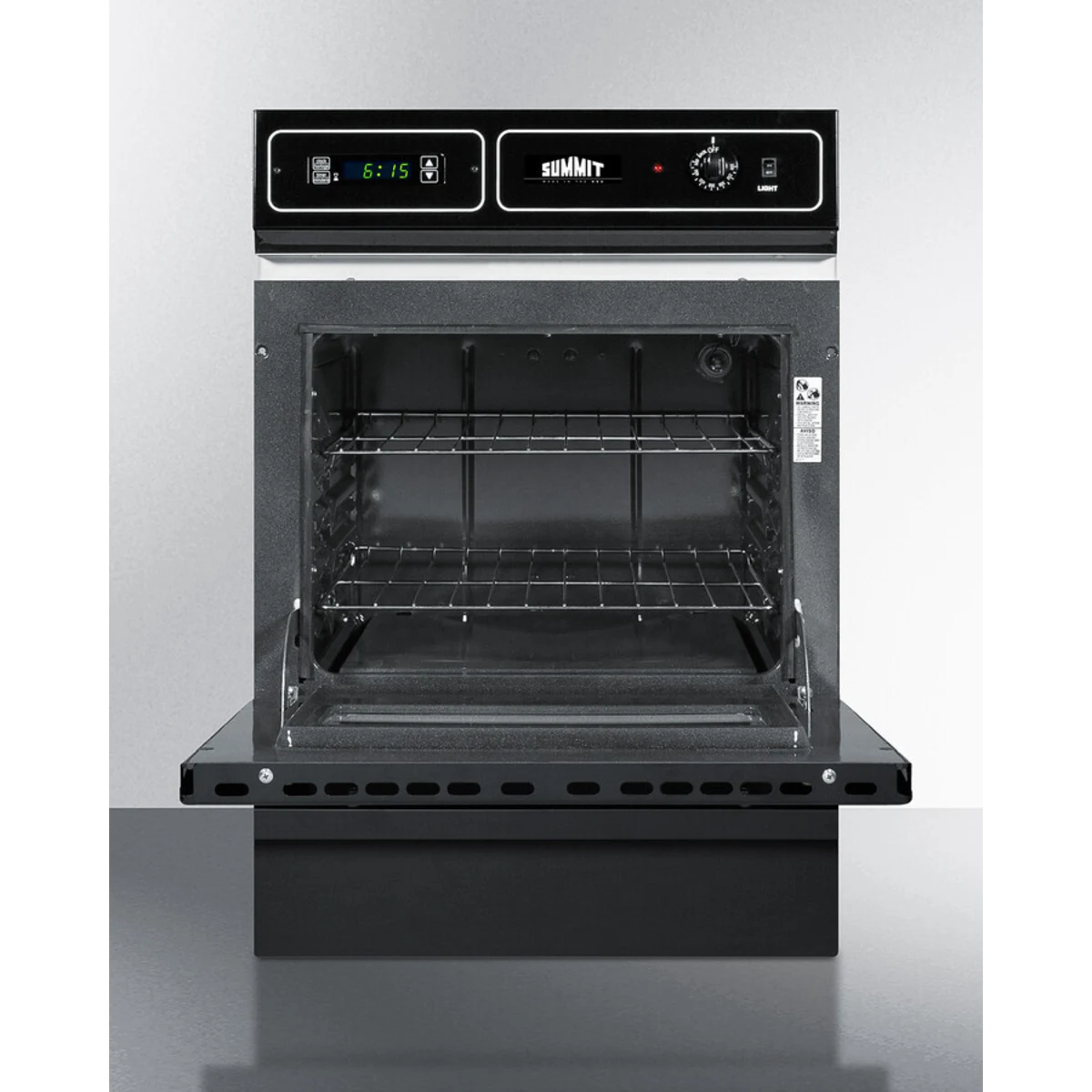 Summit - Black glass 115V electric wall oven with digital clock/timer and oven window - TEM715DK Summit - Black glass 115V electric wall oven with digital clock/timer and oven window - TEM715DK