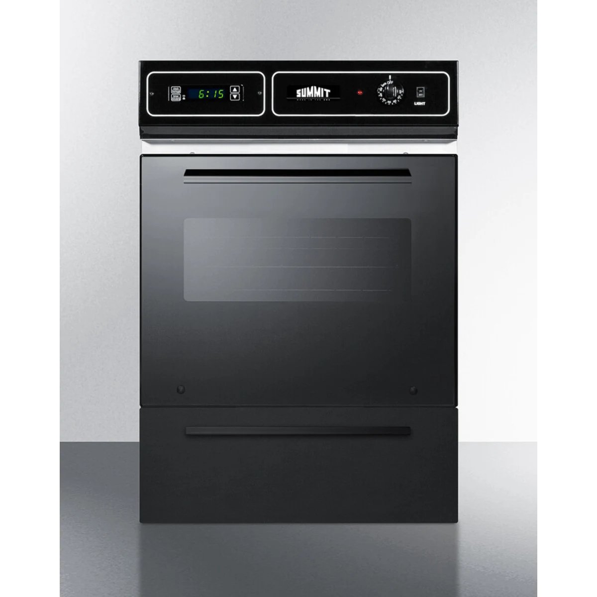 Summit - Black glass 115V electric wall oven with digital clock/timer and oven window - TEM715DK Summit - Black glass 115V electric wall oven with digital clock/timer and oven window - TEM715DK