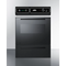 Summit - Black glass 115V electric wall oven with digital clock/timer and oven window - TEM715DK