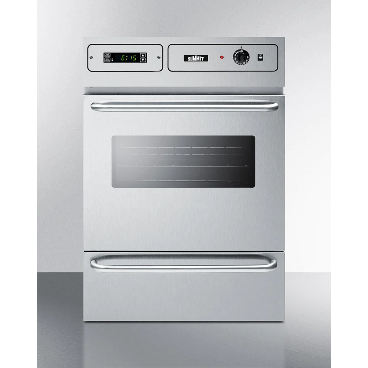 Summit - Stainless steel 115V electric wall oven with digital clock/timer and oven window - TEM755BKW Summit - Stainless steel 115V electric wall oven with digital clock/timer and oven window - TEM755BKW