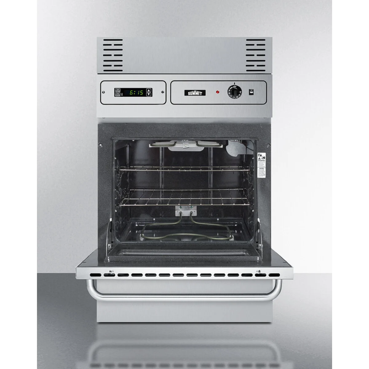 Summit - Stainless steel 115V electric wall oven with digital clock/timer and oven window - TEM755BKW Summit - Stainless steel 115V electric wall oven with digital clock/timer and oven window - TEM755BKW