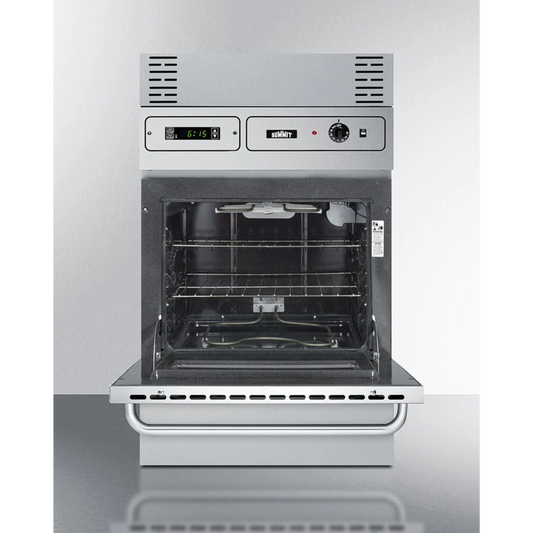 Summit - Stainless steel 115V electric wall oven with digital clock/timer and oven window - TEM755BKW