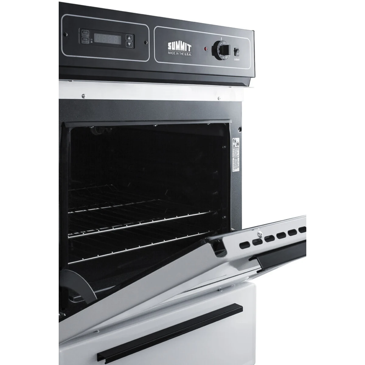 Summit - White 115V electric wall oven with digital clock/timer and oven window - WEM715KW Summit - White 115V electric wall oven with digital clock/timer and oven window - WEM715KW