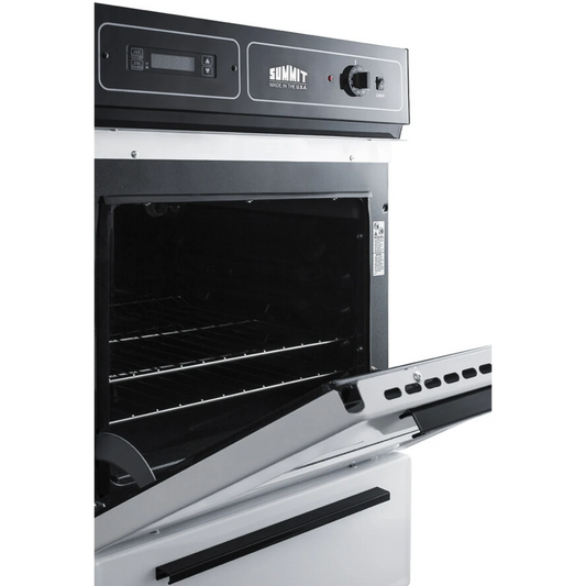 Summit - White 115V electric wall oven with digital clock/timer and oven window - WEM715KW