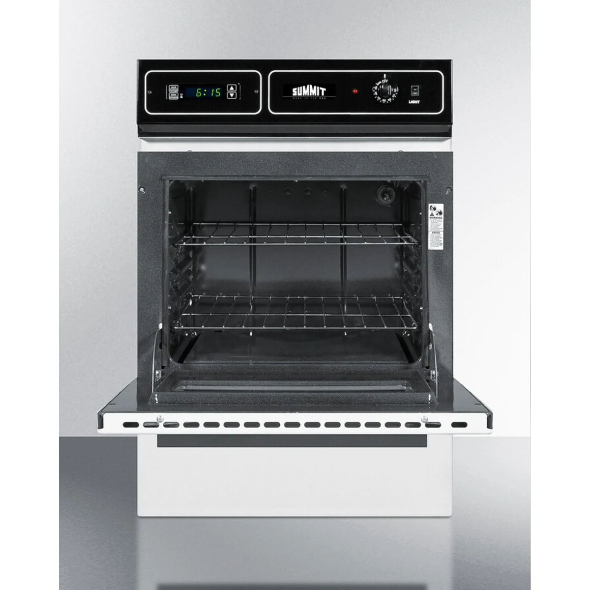Summit - White 115V electric wall oven with digital clock/timer and oven window - WEM715KW Summit - White 115V electric wall oven with digital clock/timer and oven window - WEM715KW