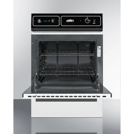 Summit - White 115V electric wall oven with digital clock/timer and oven window - WEM715KW