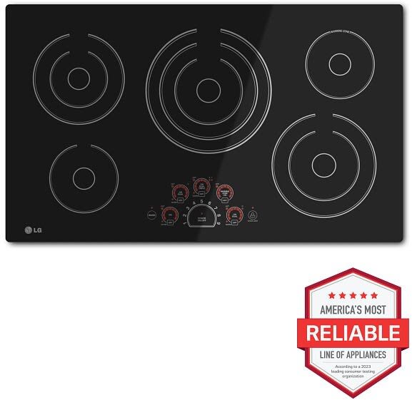 LG - 36 inch Electric Cooktop - LCE3610SB LG - 36 inch Electric Cooktop - LCE3610SB