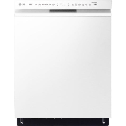 LG - 24" Front Control Dishwasher, 48 dBA, QuadWash, EasyRack Plus, 3rd Rack - LDFN4542W