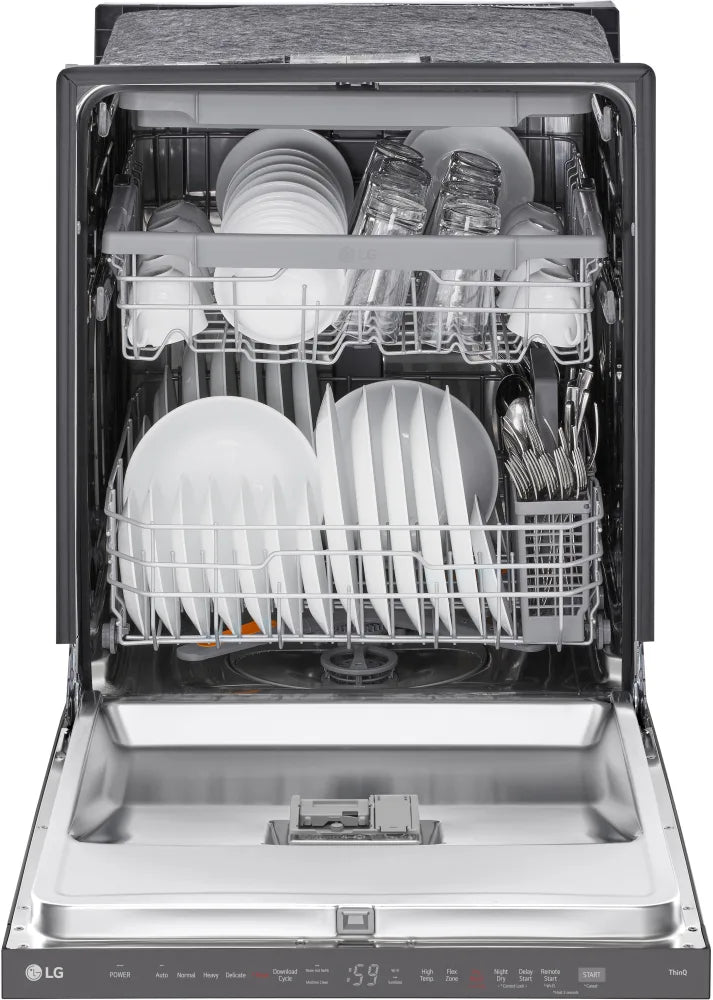 LG - 24" Top Control Dishwasher, 46dB, Hidden Count Down Timer, 3rd Rack - LDPH5554D LG - 24" Top Control Dishwasher, 46dB, Hidden Count Down Timer, 3rd Rack - LDPH5554D
