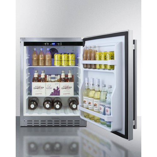 Summit - Built-in undercounter ADA compliant outdoor all-refrigerator in stainless steel - AL55OSCSS Summit - Built-in undercounter ADA compliant outdoor all-refrigerator in stainless steel - AL55OSCSS