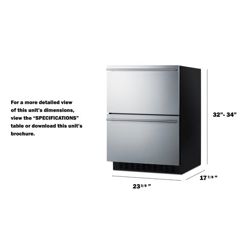 Summit - 24" Wide 2-Drawer All-Refrigerator, ADA Compliant Summit - 24" Wide 2-Drawer All-Refrigerator, ADA Compliant
