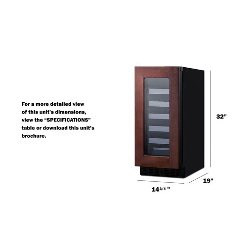 Summit - 18" deep 15" wide undercounter ADA height wine cellar with panel-ready glass door - ASDW1522PNR Summit - 18" deep 15" wide undercounter ADA height wine cellar with panel-ready glass door - ASDW1522PNR