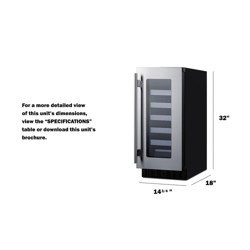 Summit - 15" Wide Built-In Wine Cellar, ADA Compliant Summit - 15" Wide Built-In Wine Cellar, ADA Compliant