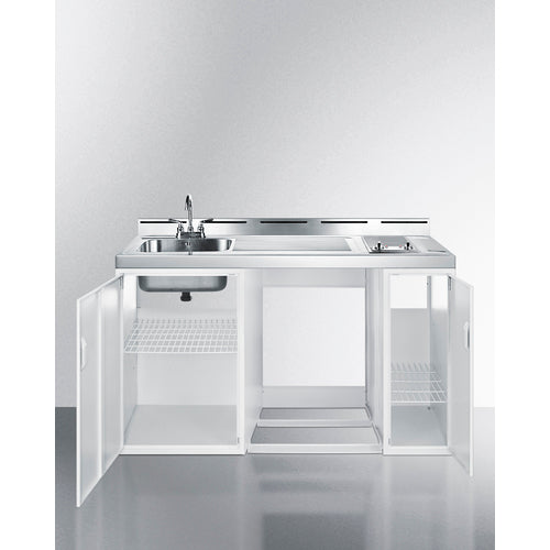 Summit - 60" Wide All-In-One Kitchenette (Refrigerator Not Included)