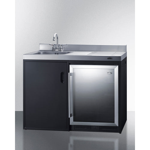 Summit - 48" wide kitchenette with beverage center (no cooking) - CK48NCSINKL