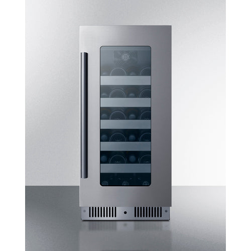Summit - 15" wide built-in wine cellar with seamless stainless steel door trim - CL155WC1 Summit - 15" wide built-in wine cellar with seamless stainless steel door trim - CL155WC1