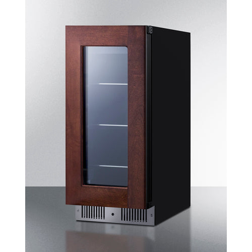 Summit - 15" wide built-in beverage center with panel-ready glass door - CL156BV1PNR