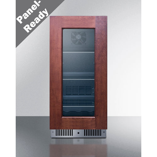 Summit - 15" wide built-in beverage center with panel-ready glass door - CL156BV1PNR