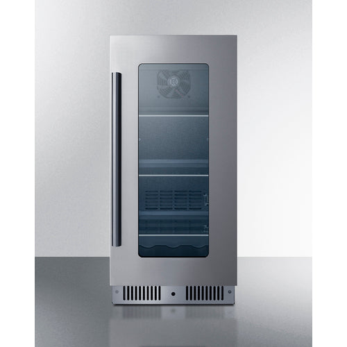 Summit - 15" wide built-in beverage center with seamless stainless steel door trim - CL156BV1