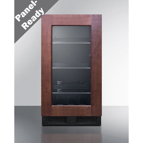 Summit - 18" wide built-in beverage center with panel-ready glass door - CL181WBVPNR