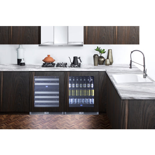 Summit - 24" wide premium built-in undercounter beverage center with panel-ready glass door - CL24BV1PNR Summit - 24" wide premium built-in undercounter beverage center with panel-ready glass door - CL24BV1PNR