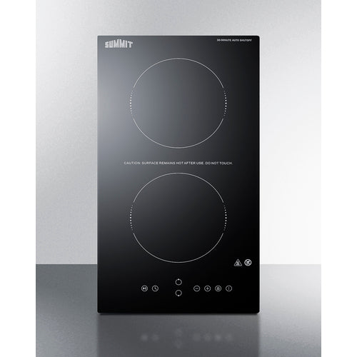 Summit - 12" Wide 115V 2-Burner Radiant Cooktop With Safety Shutoff