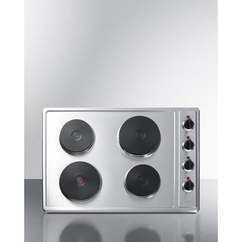 Summit - 30" Wide 208/240V 4-Burner Solid Disk Cooktop