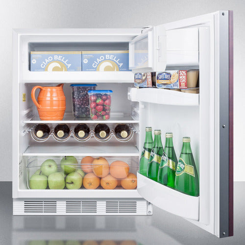 Summit - ADA compliant built-in undercounter refrigerator-freezer for residential use, cycle defrost with deluxe interior, panel-ready door, and white cabinet - CT661WIFADA Summit - ADA compliant built-in undercounter refrigerator-freezer for residential use, cycle defrost with deluxe interior, panel-ready door, and white cabinet - CT661WIFADA