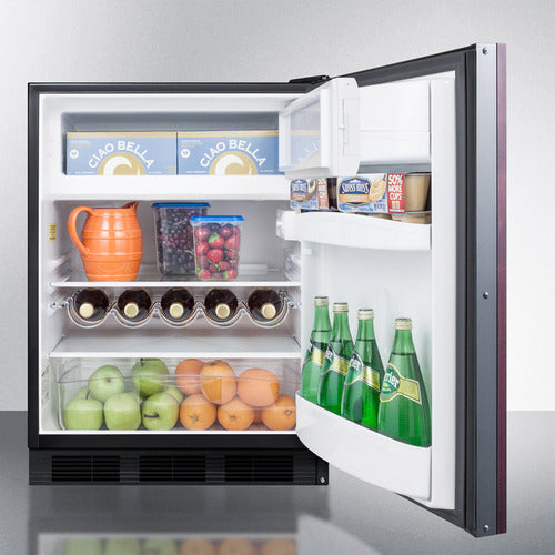 Summit - Undercounter refrigerator-freezer for residential use, cycle defrost with a deluxe interior, panel-ready door, and black cabinet - CT663BKIF Summit - Undercounter refrigerator-freezer for residential use, cycle defrost with a deluxe interior, panel-ready door, and black cabinet - CT663BKIF
