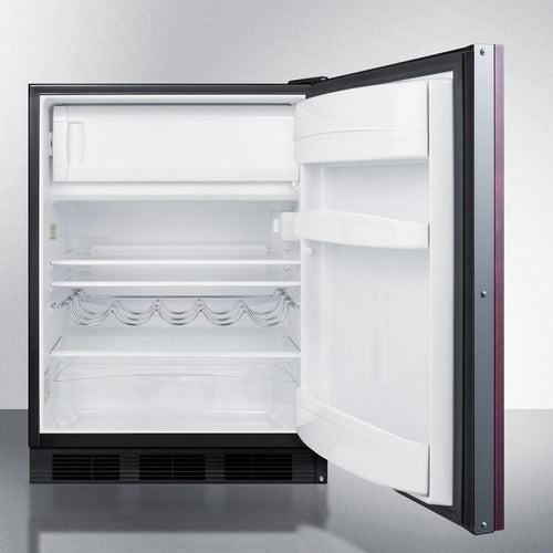 Summit - Undercounter refrigerator-freezer for residential use, cycle defrost with a deluxe interior, panel-ready door, and black cabinet - CT663BKIF Summit - Undercounter refrigerator-freezer for residential use, cycle defrost with a deluxe interior, panel-ready door, and black cabinet - CT663BKIF