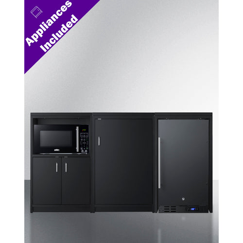 Summit - 64" wide casework suite with refrigerator, microwave, and cabinets - CWSUITE64R