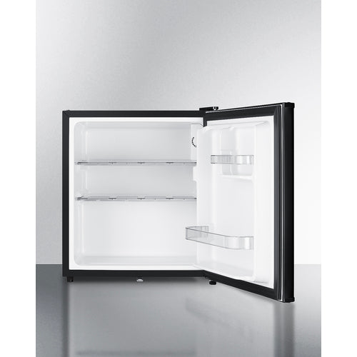 Summit - Compact solid door minibar in black with front lock - MB41B