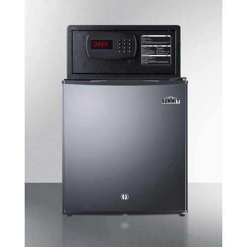 Summit - Stainless steel door minibar, hotel safe, and stacking kit - MBSAFESS