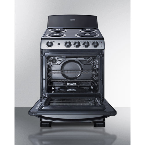 Summit - 24" wide electric coil top range in stainless steel - PROEL24SS Summit - 24" wide electric coil top range in stainless steel - PROEL24SS