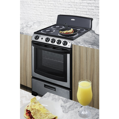 Summit - 24" wide electric coil top range in stainless steel - PROEL24SS Summit - 24" wide electric coil top range in stainless steel - PROEL24SS