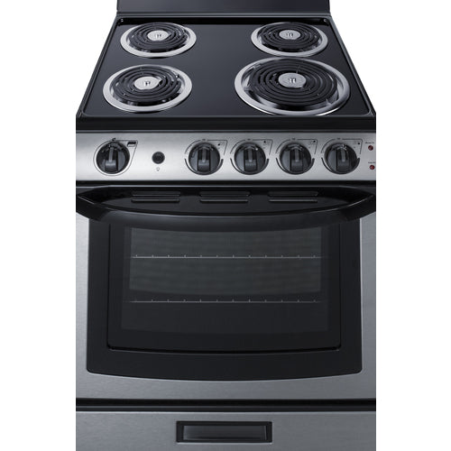 Summit - 24" wide electric coil top range in stainless steel - PROEL24SS Summit - 24" wide electric coil top range in stainless steel - PROEL24SS