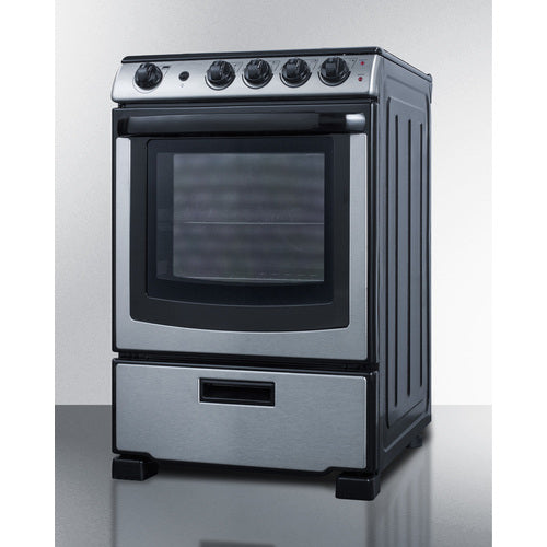 Summit - 24" Wide Electric Range & Convertible Hood - REXH24RSS Summit - 24" Wide Electric Range & Convertible Hood - REXH24RSS