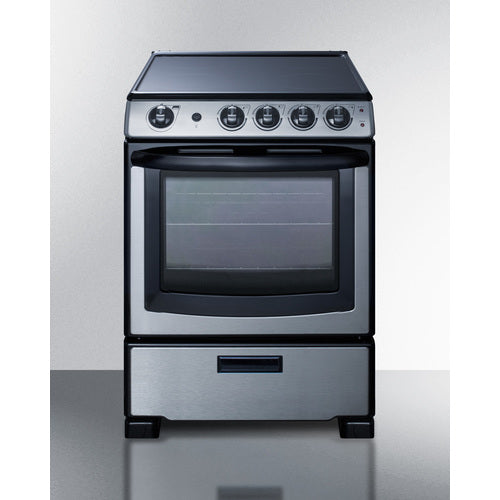 Summit - 24" Wide Electric Range & Convertible Hood - REXH24RSS Summit - 24" Wide Electric Range & Convertible Hood - REXH24RSS