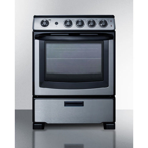 Summit - 24" Wide Electric Range & Convertible Hood - REXH24RSS Summit - 24" Wide Electric Range & Convertible Hood - REXH24RSS