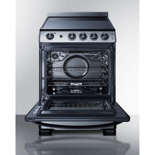 Summit - 24" Wide Electric Range & Convertible Hood - REXH24RSS Summit - 24" Wide Electric Range & Convertible Hood - REXH24RSS
