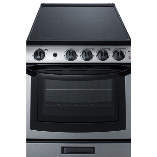 Summit - 24" Wide Electric Range & Convertible Hood - REXH24RSS