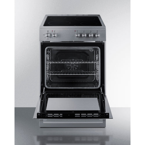 Summit - 24" wide smooth-top electric range in stainless steel - REXT24SS Summit - 24" wide smooth-top electric range in stainless steel - REXT24SS