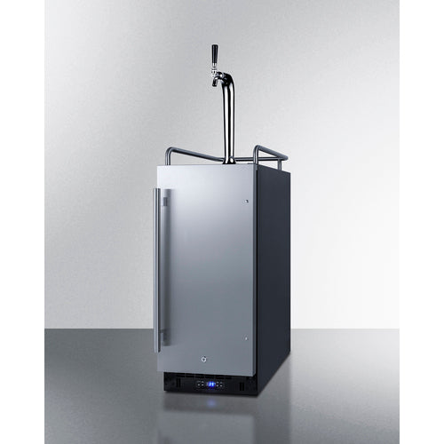 Summit - 15" wide kegerator with curved beer tap kit included - SBC15SNAKE