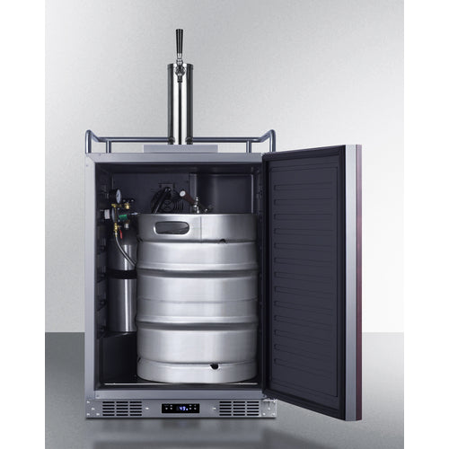 Summit - Built-in undercounter single tap beer kegerator in complete stainless steel with panel-ready door - SBC682PNR Summit - Built-in undercounter single tap beer kegerator in complete stainless steel with panel-ready door - SBC682PNR