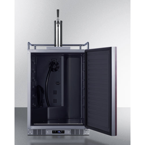 Summit - Built-in undercounter single tap beer kegerator in complete stainless steel with panel-ready door - SBC682PNR Summit - Built-in undercounter single tap beer kegerator in complete stainless steel with panel-ready door - SBC682PNR