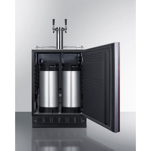 Summit - Commercial dual tap cold brew kegerator designed for built-in applications - SBC7BRSIFCF2