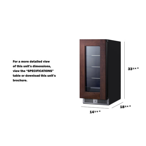 Summit - Shallow 18" deep 15" wide undercounter beverage center - SDHG1533PNR Summit - Shallow 18" deep 15" wide undercounter beverage center - SDHG1533PNR