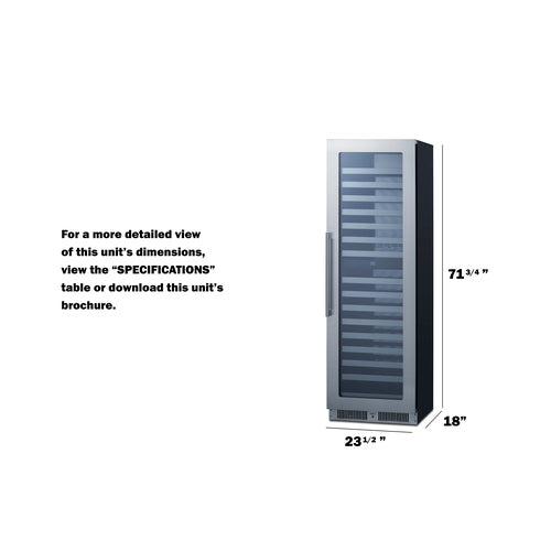 Summit - Full-size built-in 24" wide 18" deep 98-bottle dual zone wine cellar - SDHWC98 Summit - Full-size built-in 24" wide 18" deep 98-bottle dual zone wine cellar - SDHWC98